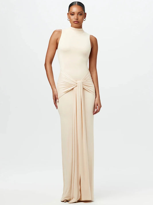 HIGH NECK SLEEVELESS MAXI DRESS