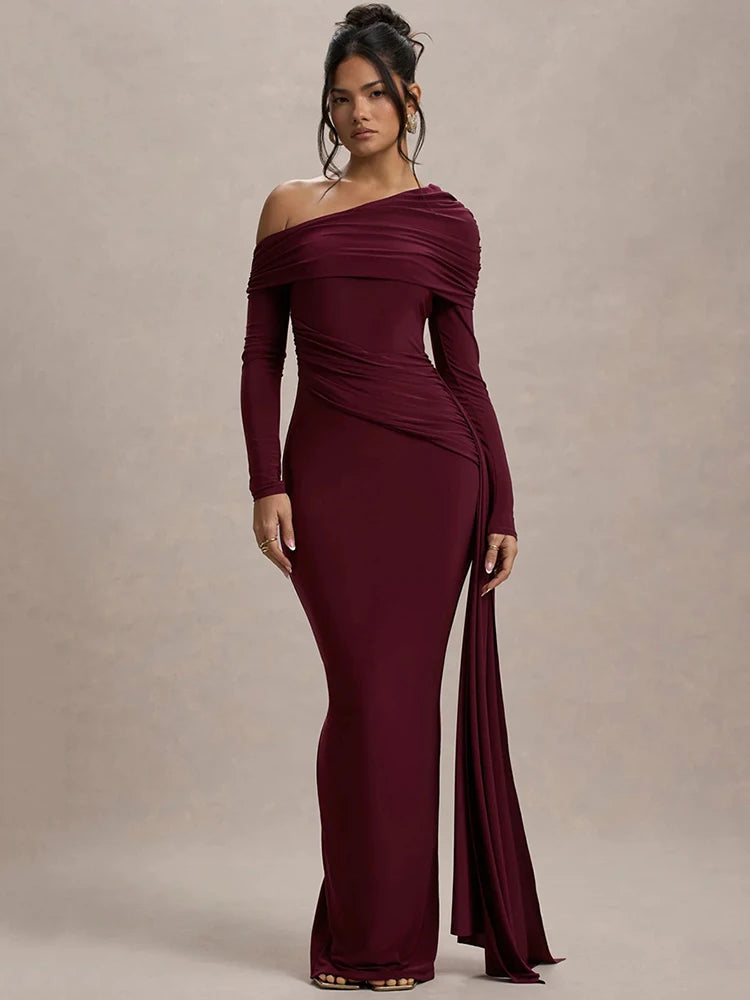 MAXI DRESS BURGUNDY