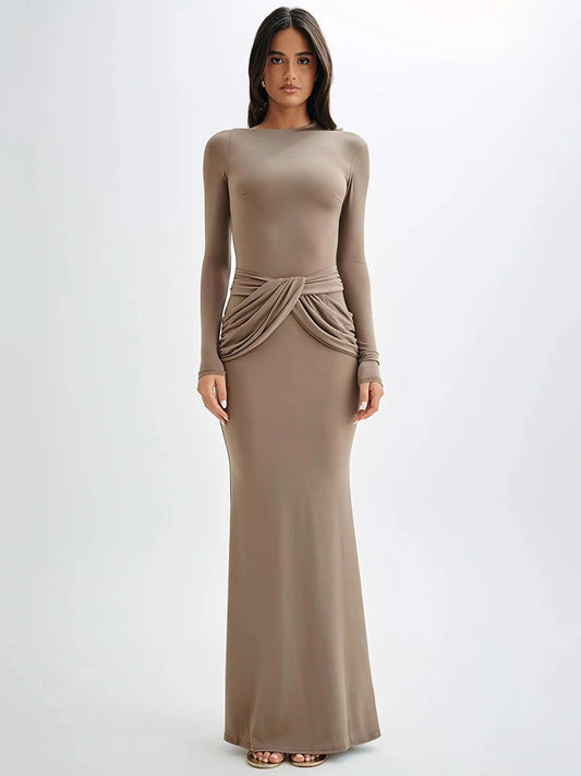 MAXI VELVET LONG SLEEVE DRESS